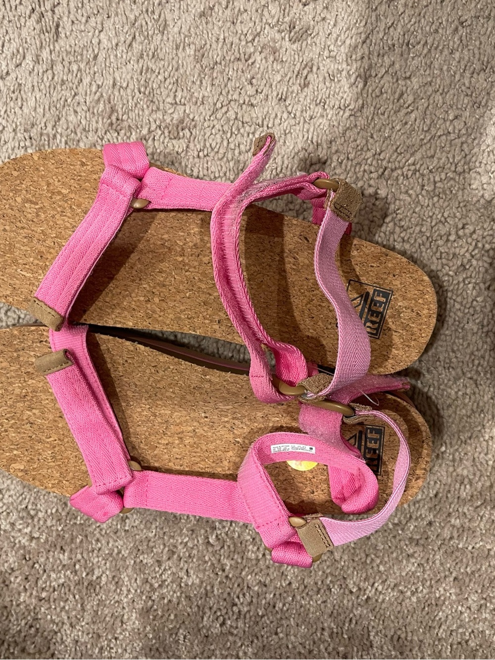 Reef Pink Cork Footbed Girls' Sandals